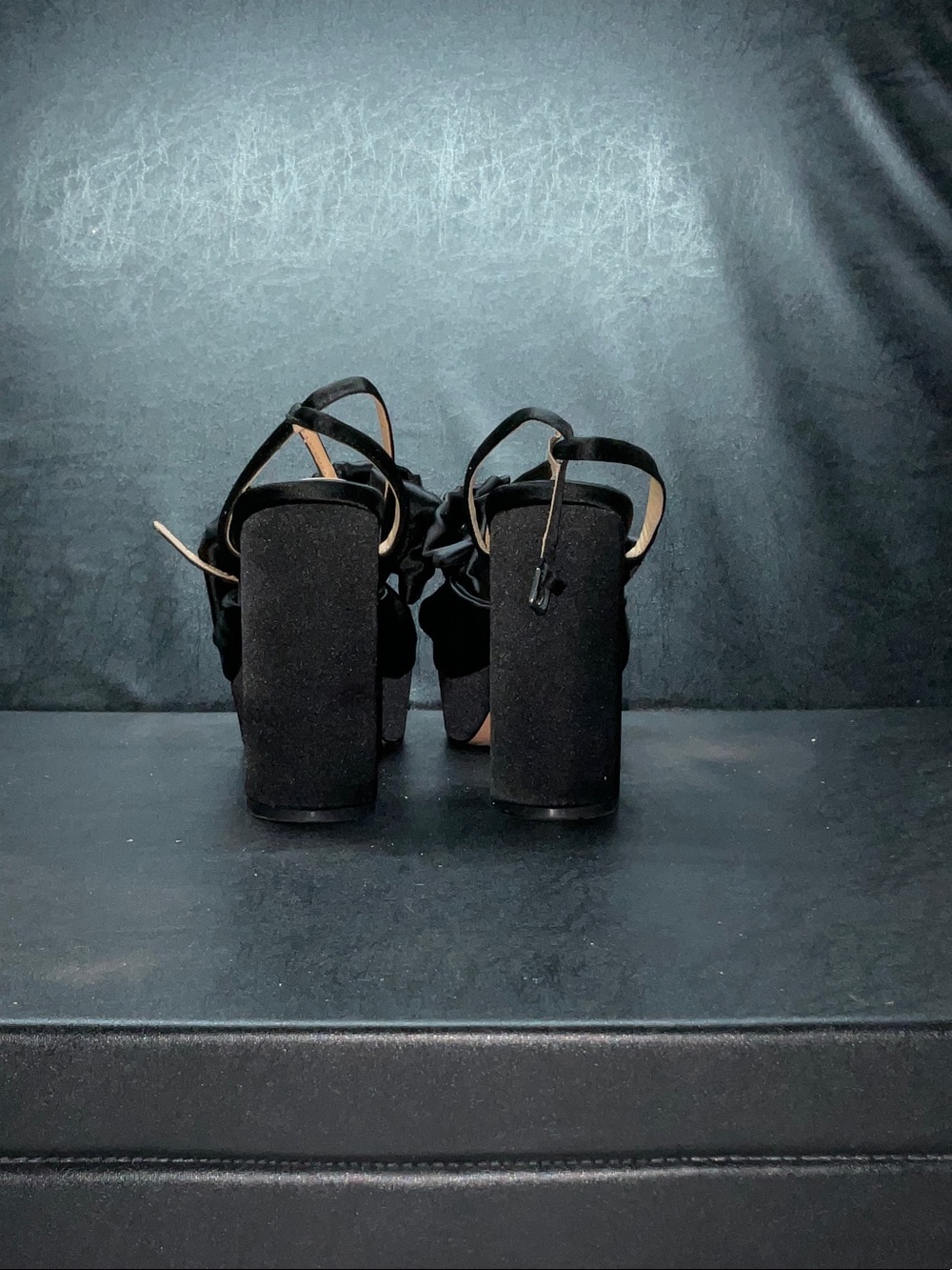 Steve Madden Black Ruffle Platform Sandals - Picture 2 of 4